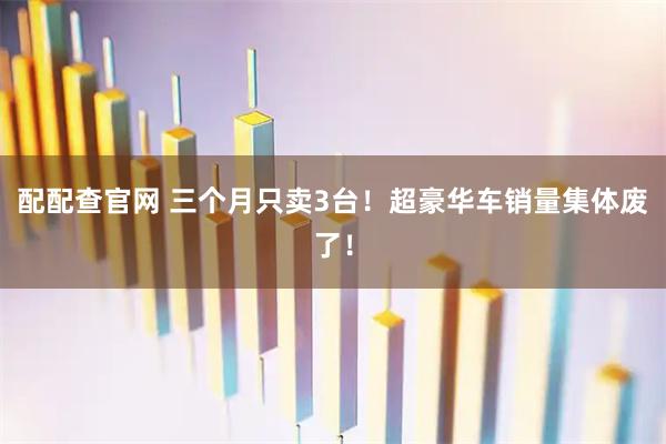 配配查官网 三个月只卖3台！超豪华车销量集体废了！